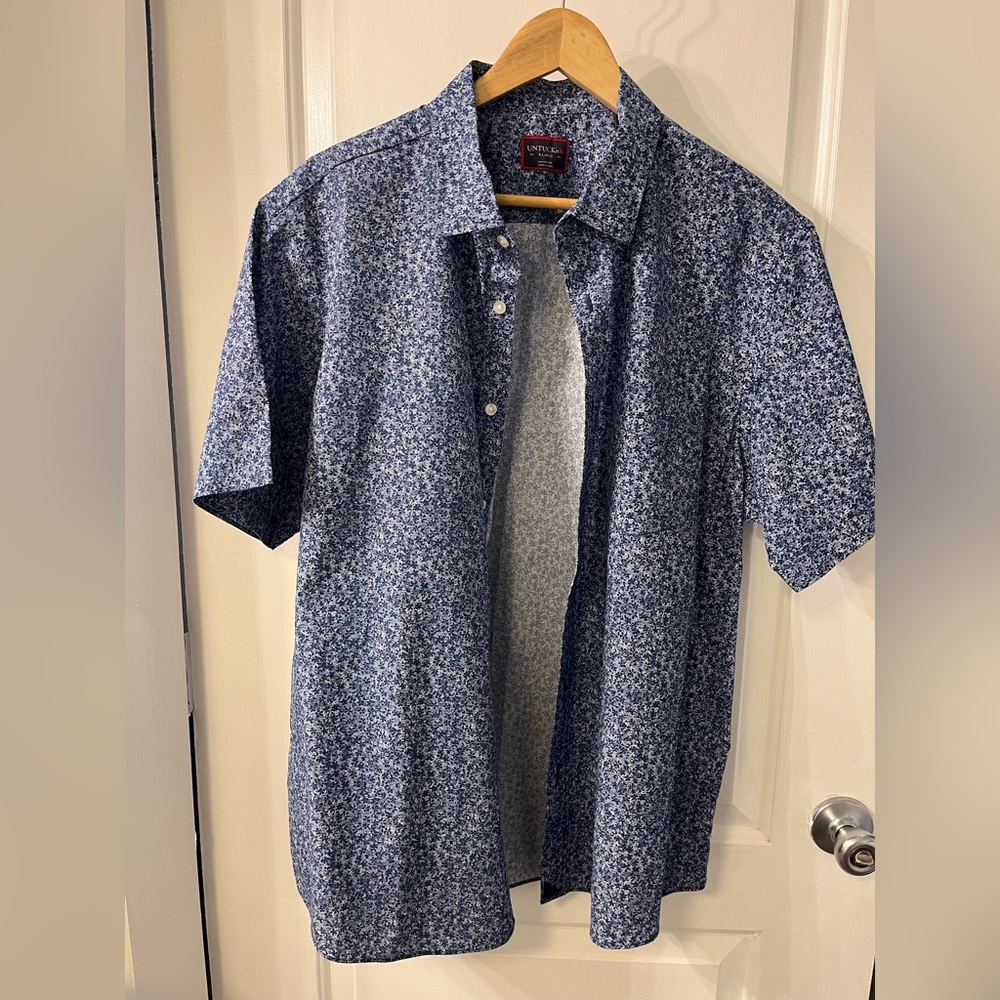 UNTUCKit Navy Floral Button Down Shirt